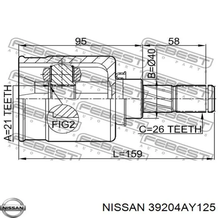 NPW-NS-020 NTY árbol de transmisión delantero derecho