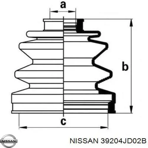 39204JD02B Nissan árbol de transmisión delantero izquierdo