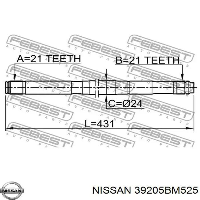 Junta homocinética interior delantera izquierda para Nissan Almera (N16)