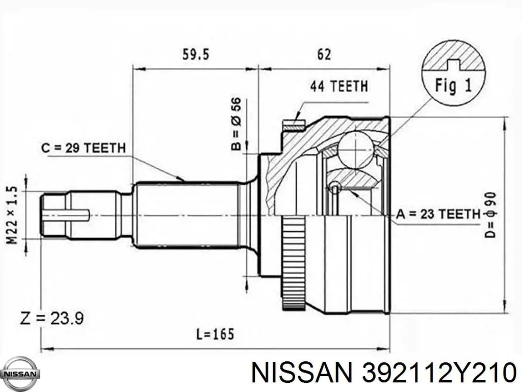 392112Y210 Nissan junta homocinética exterior delantera