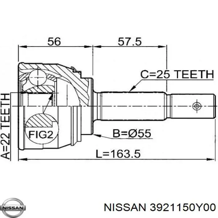 Junta homocinética exterior delantera Nissan/Infiniti 3921150Y00 precio, desde 33,05 EUR