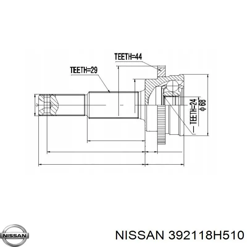 392118H510 Nissan junta homocinética exterior trasera