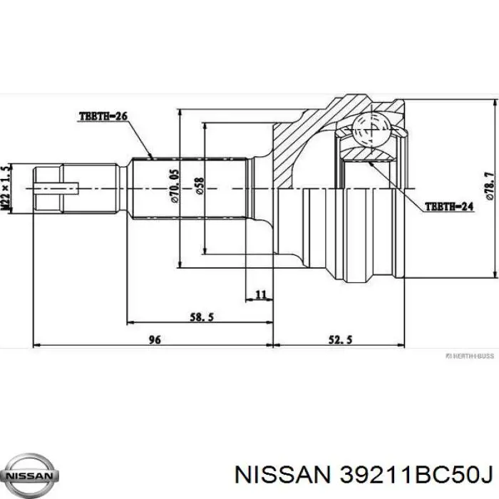 Comprar 39211BC50J Nissan/Infiniti Junta homocinetica
