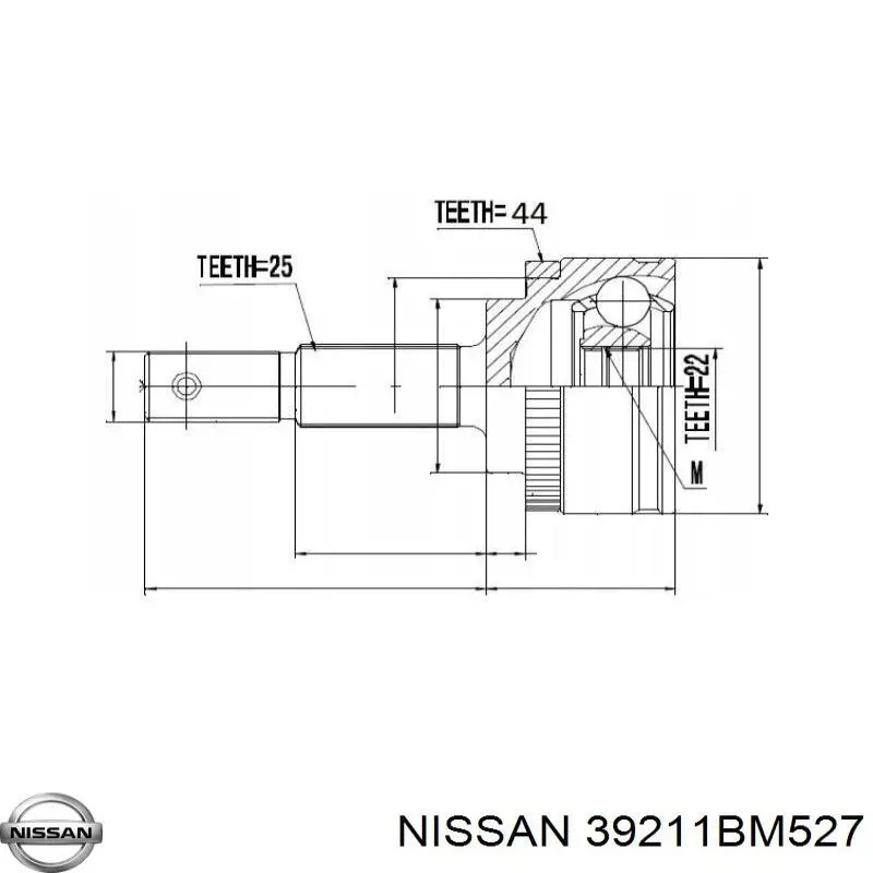 39211BM527 Nissan junta homocinética exterior delantera