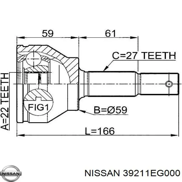 39211EG000 Nissan junta homocinética exterior delantera