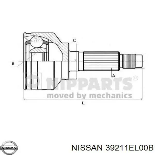 39211EL00B Nissan junta homocinética exterior delantera derecha