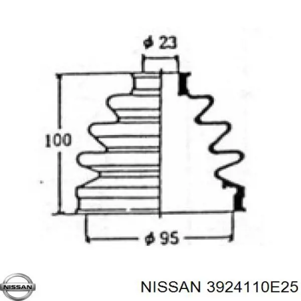 3924110E25 Nissan fuelle, árbol de transmisión delantero exterior