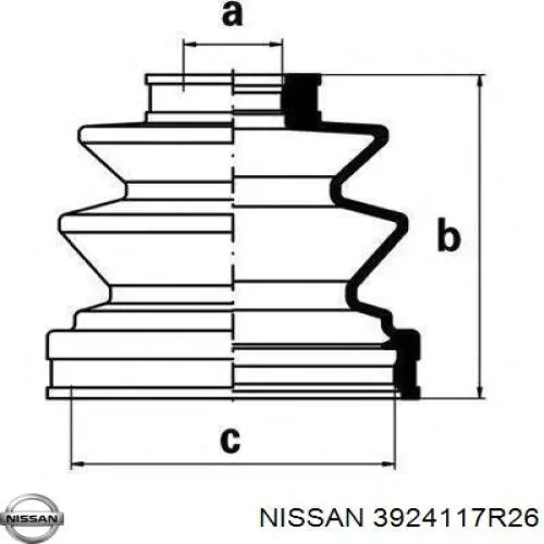 3924117R26 Nissan fuelle, árbol de transmisión delantero exterior