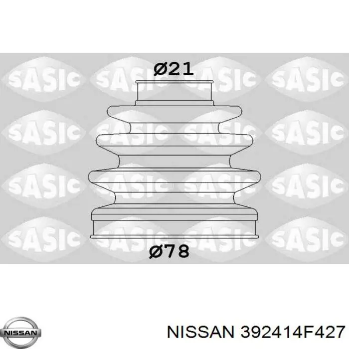 392414F427 Nissan fuelle, árbol de transmisión delantero exterior