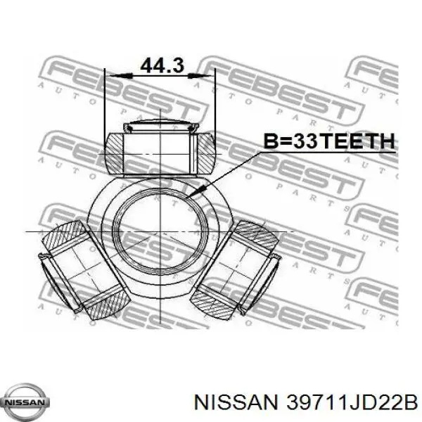 39711JD22B Nissan junta homocinética interior delantera izquierda