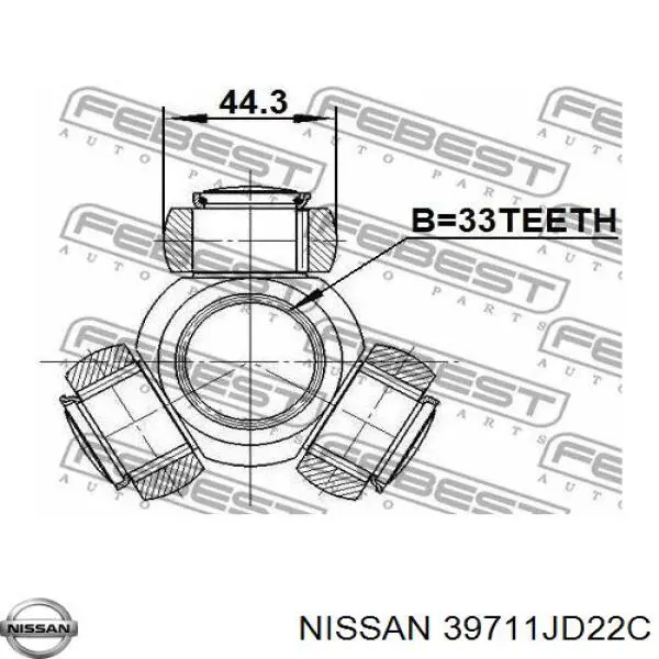 39711JD22C Nissan junta homocinética interior delantera izquierda