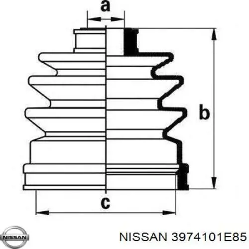 3974101E85 Nissan fuelle, árbol de transmisión delantero interior