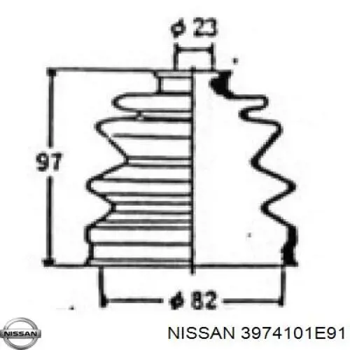 3974101E91 Nissan fuelle, árbol de transmisión delantero interior