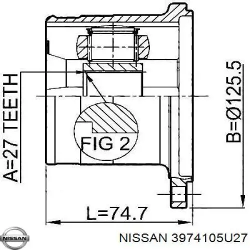 Fuelle transmisión delantero exterior Nissan/Infiniti 3974105U27 precio, desde 13,07 EUR