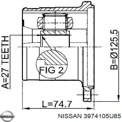 Fuelle transmisión delantero exterior Nissan/Infiniti 3974105U85 precio, desde 10,98 EUR