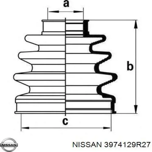 Fuelle, árbol de transmisión, Eje delantero interior para Nissan Prairie (M11)