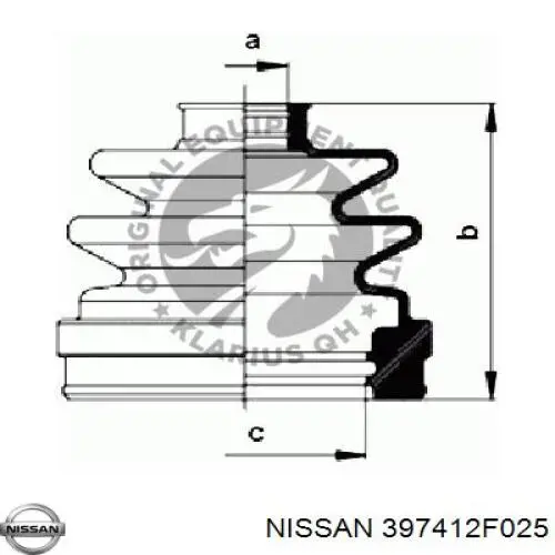 397412F025 Nissan fuelle, árbol de transmisión delantero interior