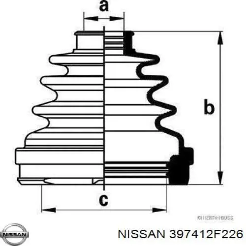 397412F226 Nissan fuelle, árbol de transmisión delantero interior
