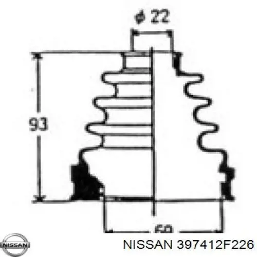 Fuelle transmisión delantero exterior Nissan/Infiniti 397412F226 precio, desde 16,79 EUR