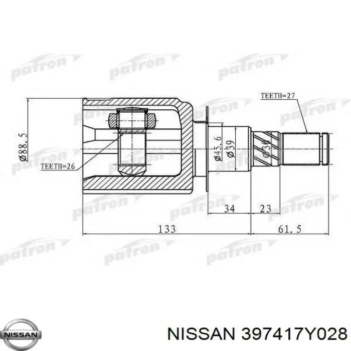 304891 Loebro árbol de transmisión delantero izquierdo