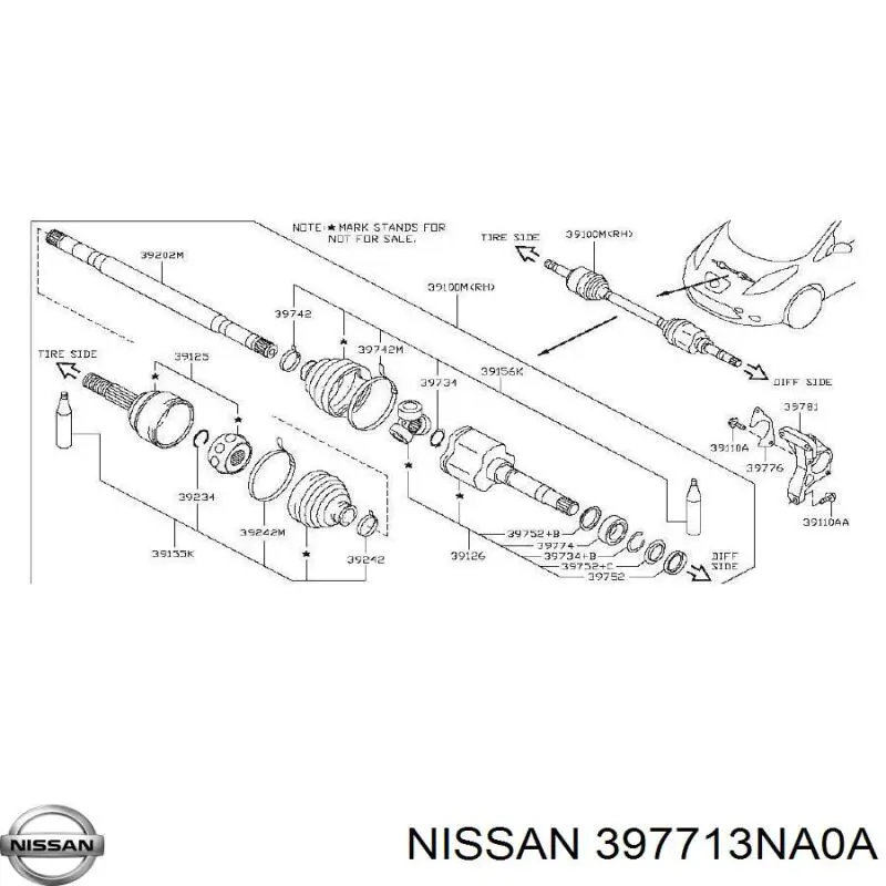 Junta homocinética interna delantera derecha Nissan/Infiniti 397713NA0A precio, desde 65,69 EUR