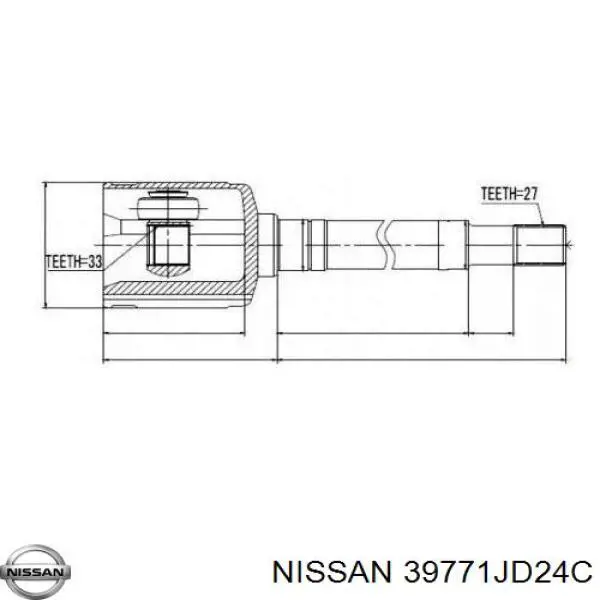 Junta homocinética interna delantera derecha Nissan/Infiniti 39771JD24C precio, desde 77,22 EUR