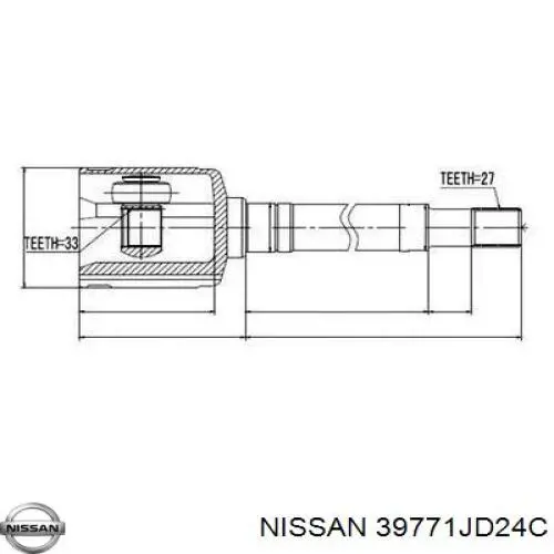 Comprar 39771JD24C Nissan/Infiniti Junta homocinética interna delantera derecha