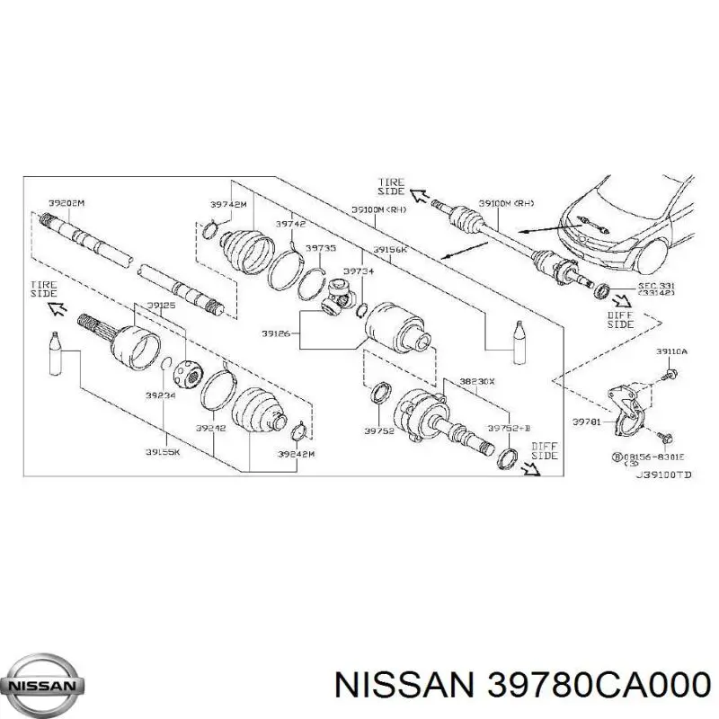 39780CA000 Nissan