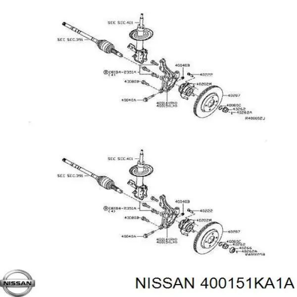 Mangueta delantera izquierda Nissan/Infiniti 400151KA0A precio, desde 75,50 EUR