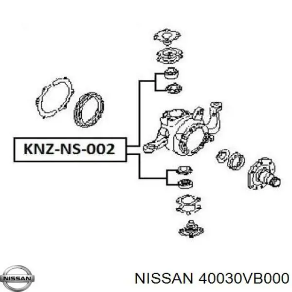 Cojinete de muñón delantero Nissan/Infiniti 40030VB000 precio, desde 19,72 EUR