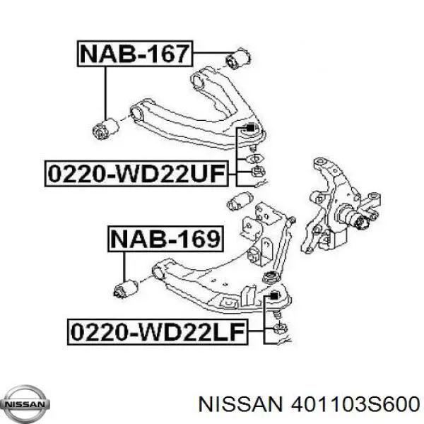 401103S600 Nissan rótula de suspensión superior