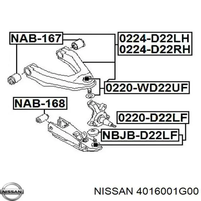 4016001G00 Nissan rótula de suspensión inferior