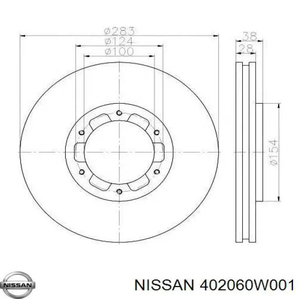 Comprar 402060W001 Nissan/Infiniti Freno de disco delantero