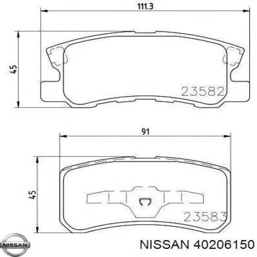 40206150 Nissan freno de disco delantero