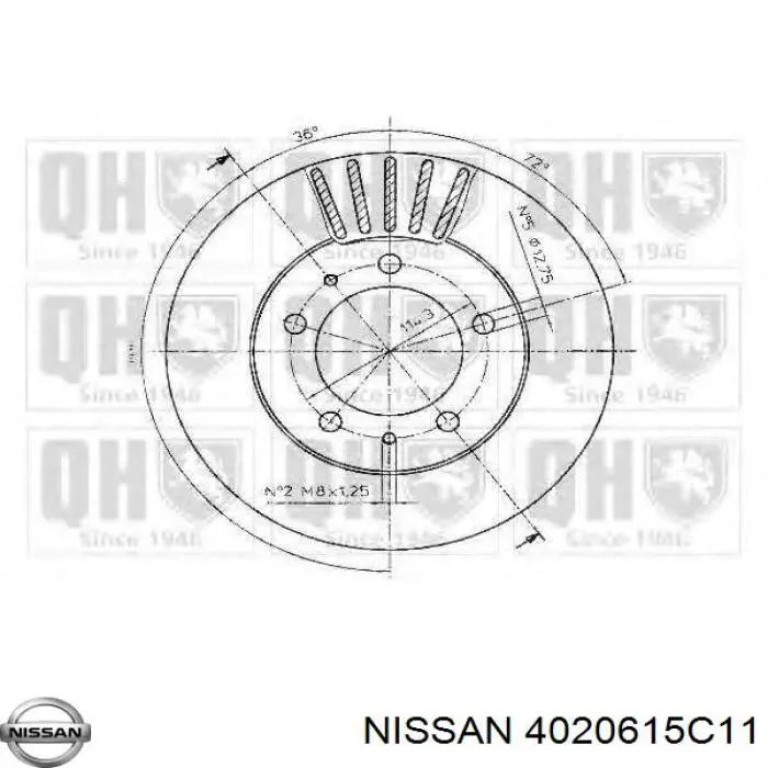 4020615C11 Nissan freno de disco delantero