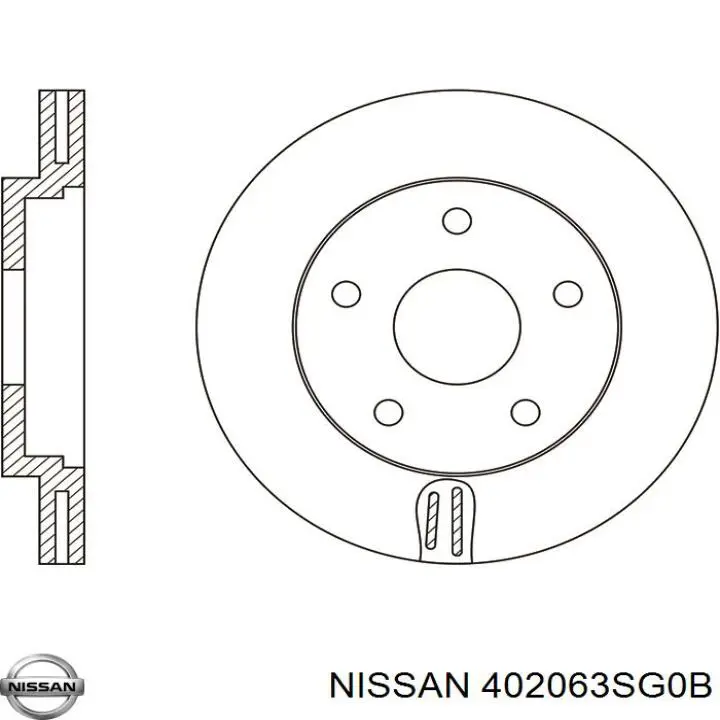 402063SG0B Nissan freno de disco delantero