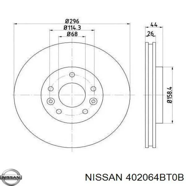 402064BT0B Nissan freno de disco delantero