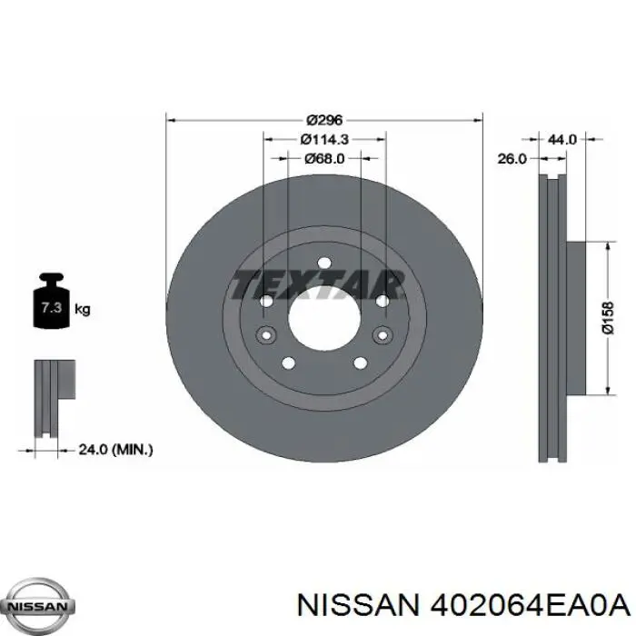 402064EA0A Nissan disco de freno delantero