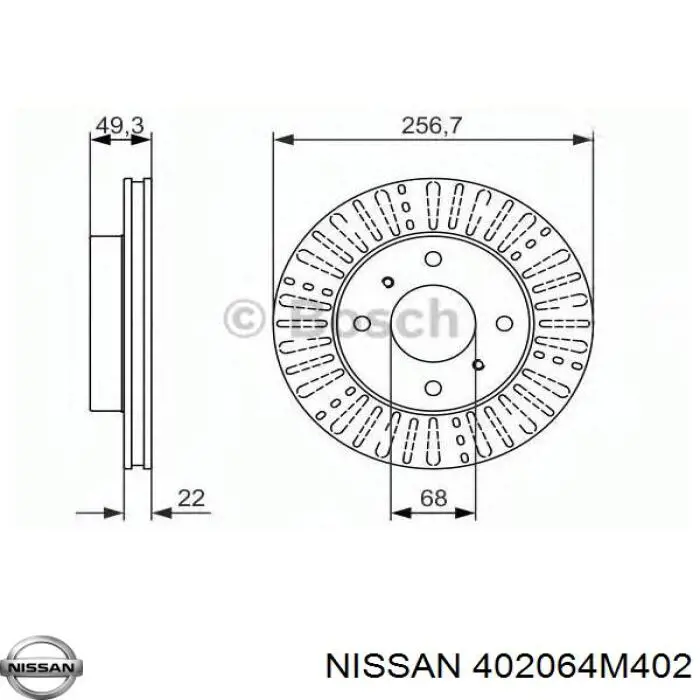 Disco de freno delantero Nissan/Infiniti 402064M402