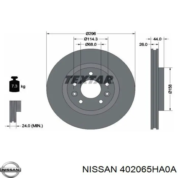 Frenos delanteros Nissan/Infiniti 402065HA0A precio, desde 39,13 EUR