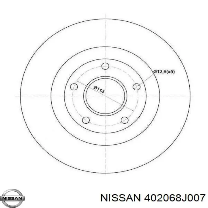 402068J007 Nissan freno de disco delantero