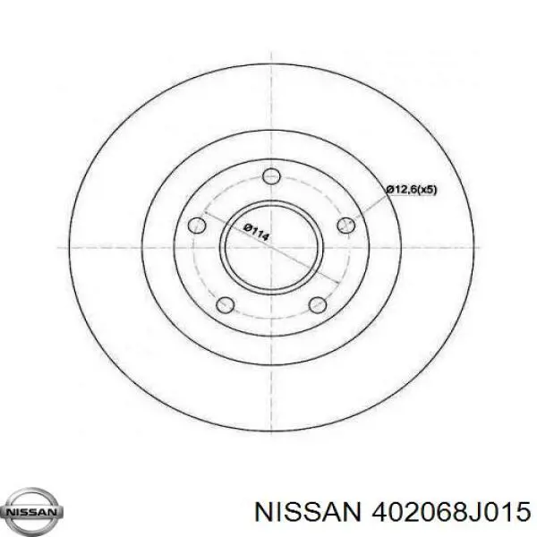 402068J015 Nissan freno de disco delantero