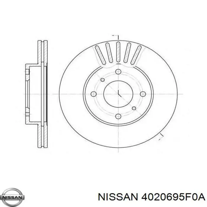 Disco de freno delantero Nissan/Infiniti 4020695F0C
