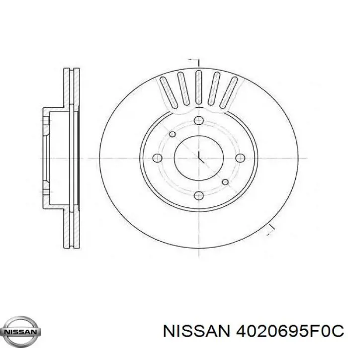 4020695F0C Nissan disco de freno delantero