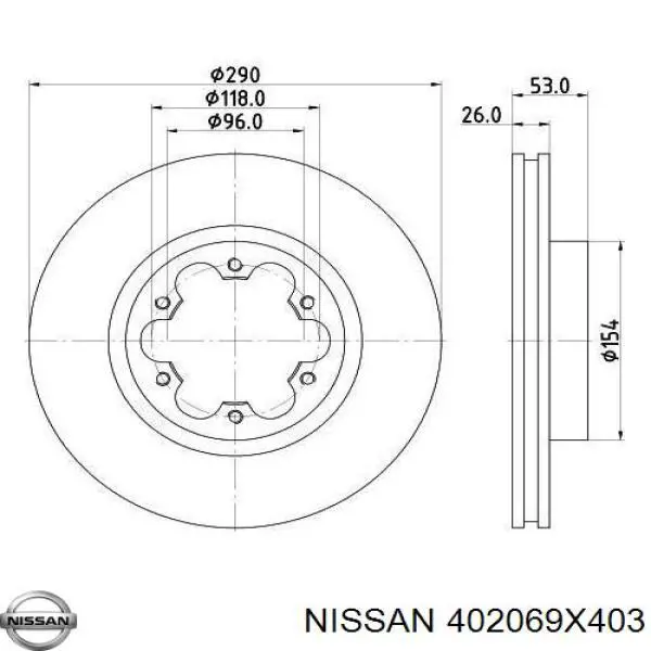 402069X403 Nissan disco de freno delantero