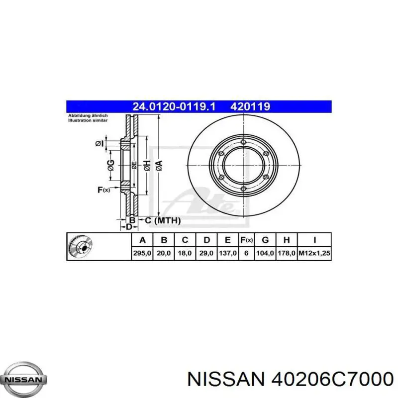 Frenos delanteros Nissan/Infiniti 40206C7000 precio, desde 38,67 EUR