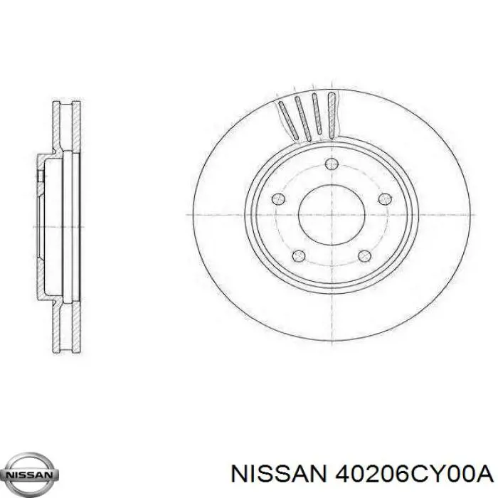 40206CY00A Nissan freno de disco delantero