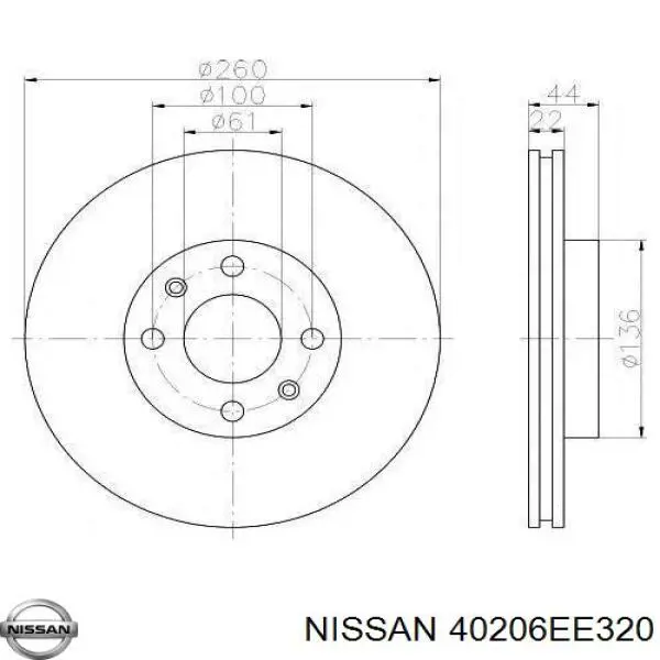 Comprar 40206EE320 Nissan/Infiniti Freno de disco delantero