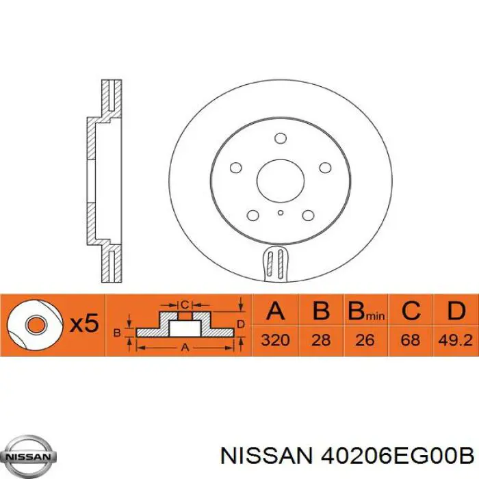 Frenos delanteros Nissan/Infiniti 40206EG00B precio, desde 66,40 EUR
