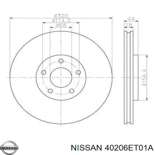 Frenos delanteros Nissan/Infiniti 40206ET01A precio, desde 45,80 EUR